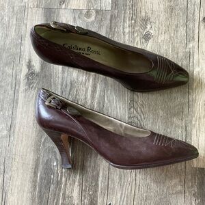 Vintage Cristina Rossi leather heels. Made in Italy. Size 8